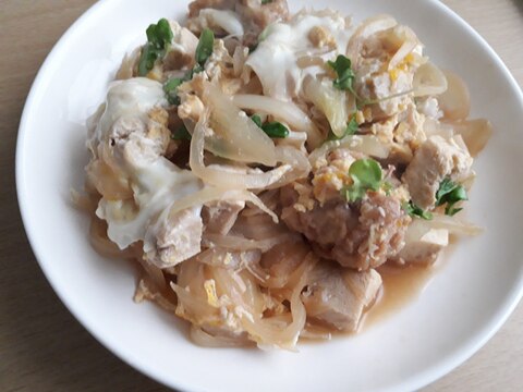 唐揚げリメイク丼☆ご飯がなければ豆腐と食べよう